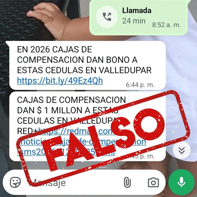 Intentos de estafa a nombre de Comfacesar